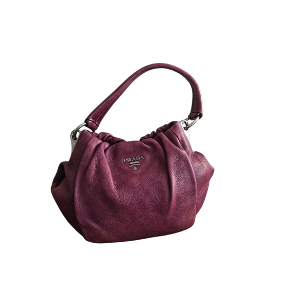 Prada Women's Burgundy Leather Bag - Picture 2 of 7